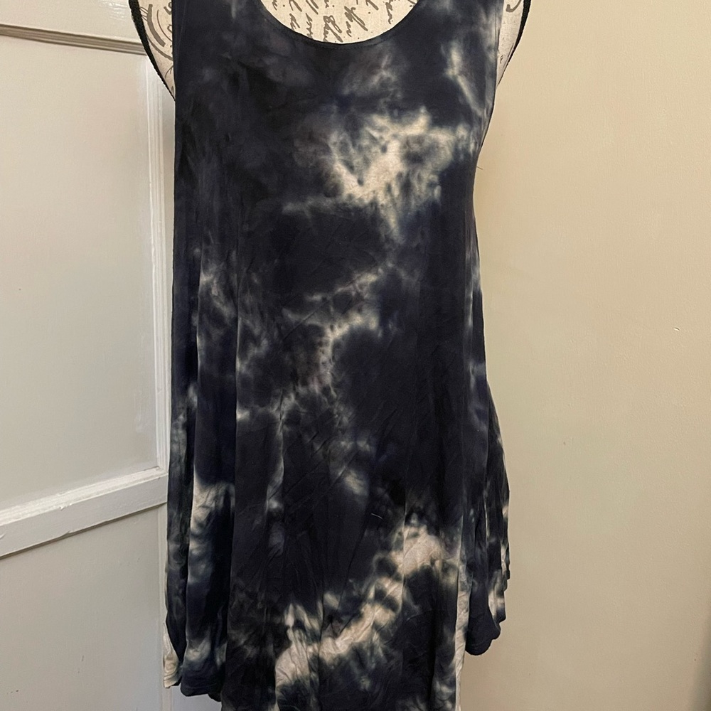 Poetry Black and Cream Tie-Dye Dress
